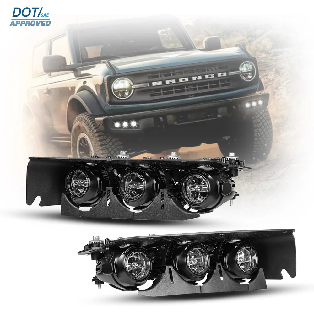 E24 LED Fog Light For Ford Bronco 2/4 Door 2021-2026 Off-Road Front Bumper Lamps Assembly M2DZ17757DA-PFM FO1003125 FO1003126