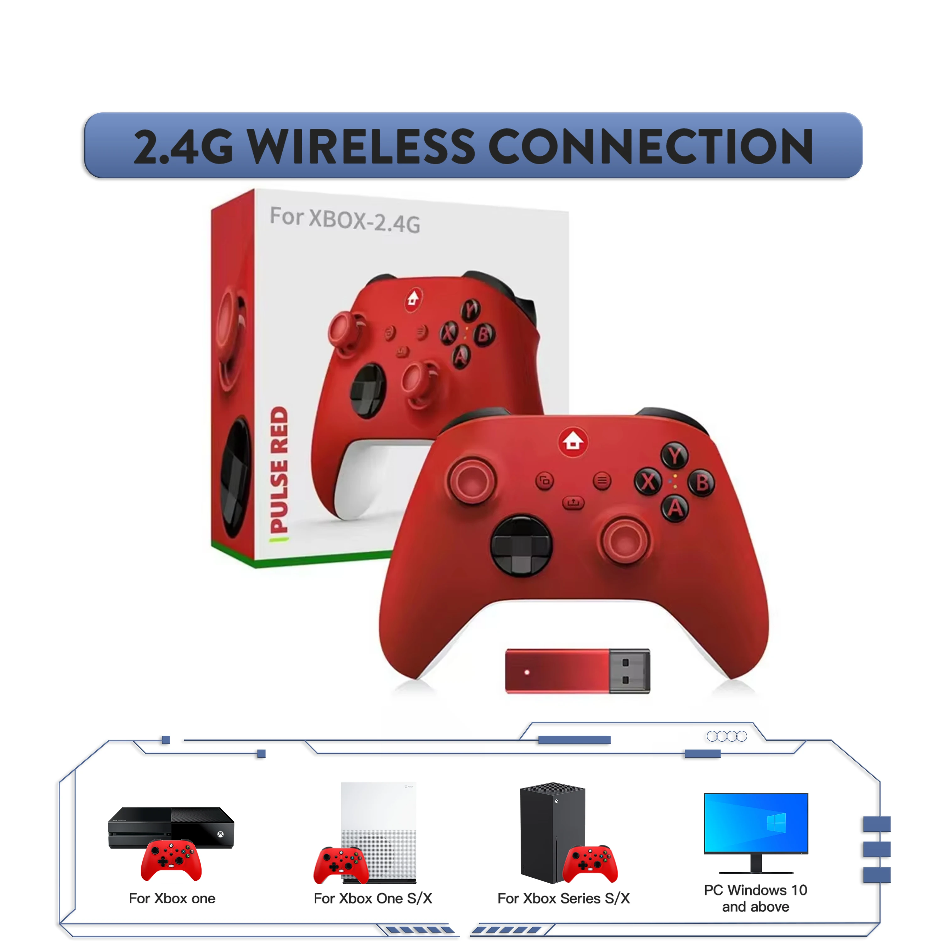 Wireless Controlller For Xbox One ,Xbox Seris S/X Pc 2.4G Gamepads With Six Axis/Dual Vibra/Hall Effect Pc Joystick consolas