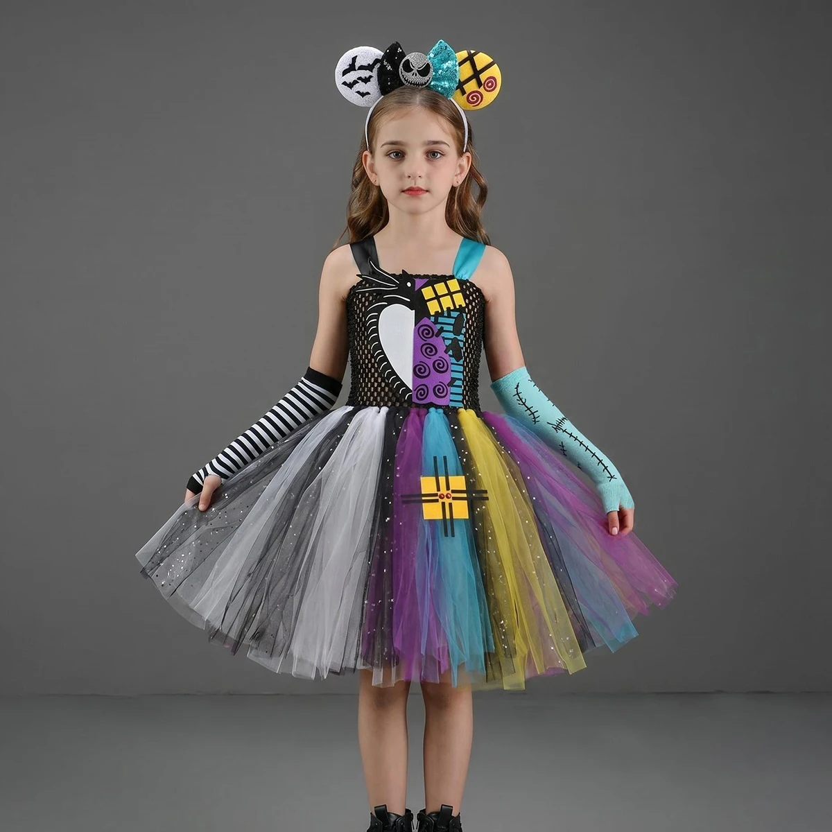 Jack Skellington and Sally inspired Tutu Dress Nightmare Before Christmas Tutu Costume for Halloween Fancy  Dress Up Clothes image 2