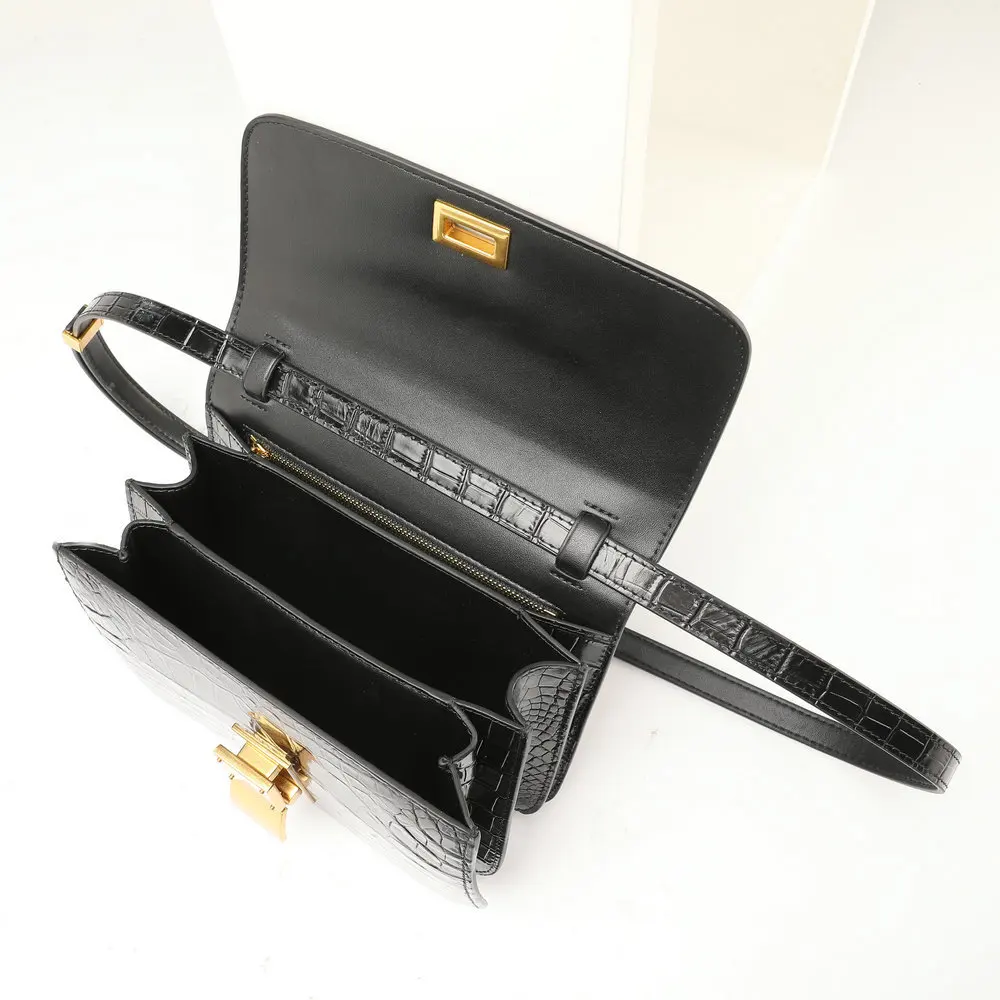 2025 New Designer Crocodile Leather Women Shoulder Bag Genuine Leather Lady Crossbody Bag Leisure Square Bag For Woman 45