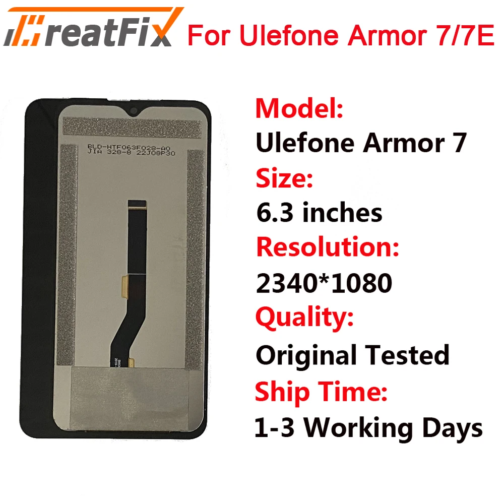 

100% Original Tested LCD Display For Ulefone Armor 7 7E LCDs Touch Screen Digitizer LCD Display Assembly Repair Parts