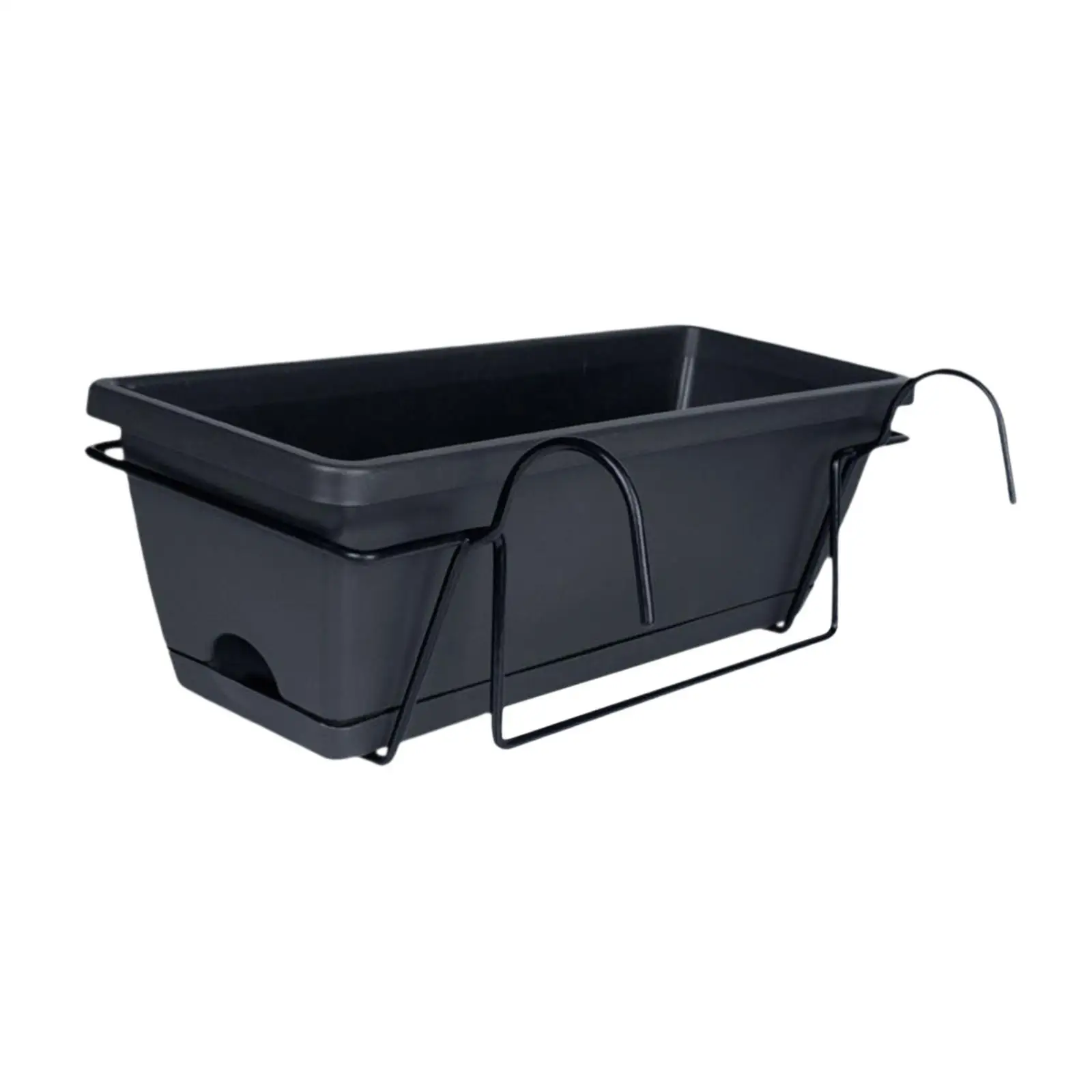 Balcony Planter with Tray And Rack 43 X 19 X 15cm Multipurpose with Drainage Holes Easy to Install Window Planter