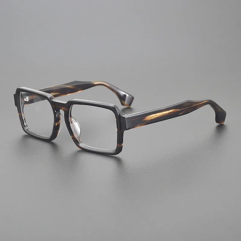 

Brand Design Trendy Big Square Men's Eyewear Vintage Acetate Glasses Frame Women High Quality Handmade Full Rim Eyeglasses