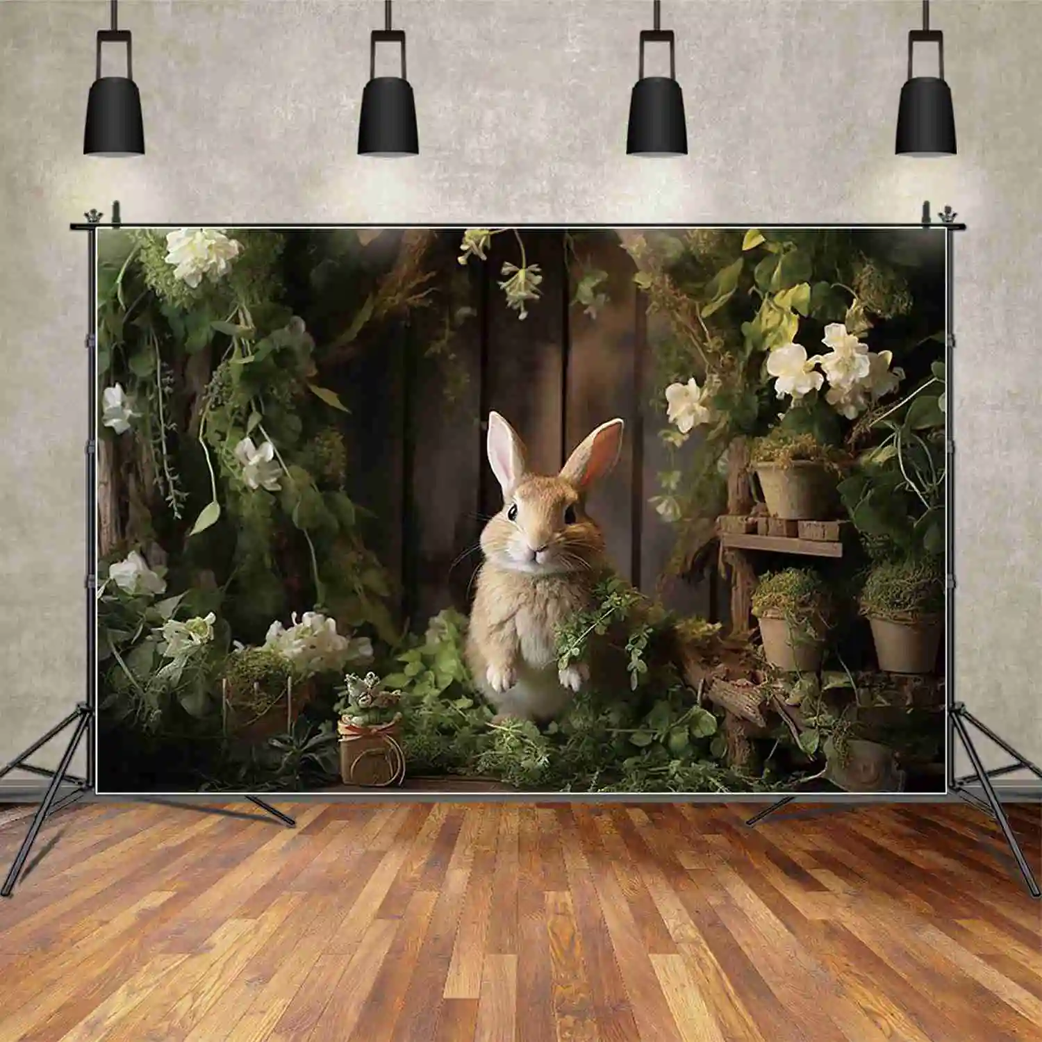 MOON.QG Easter Garden Background Photography Forest Eggs Tulip Photozone Backdrop Baby Photo Studio Photocall Supplies