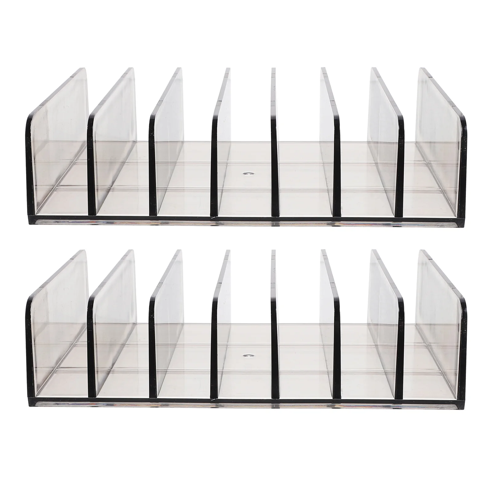 2 stücke Bargeld Tablett Grau Transparent Acryl Geld Organizer Für Registrierkasse Kasse Schreibtisch Lagerung Multi-Grid Box Tragbare Währung