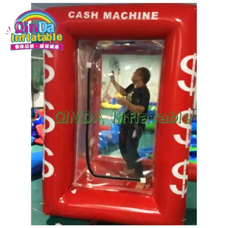 Advertising Promotional Inflatable Money Machine Cube Cash Grab Catching Booth For Sale