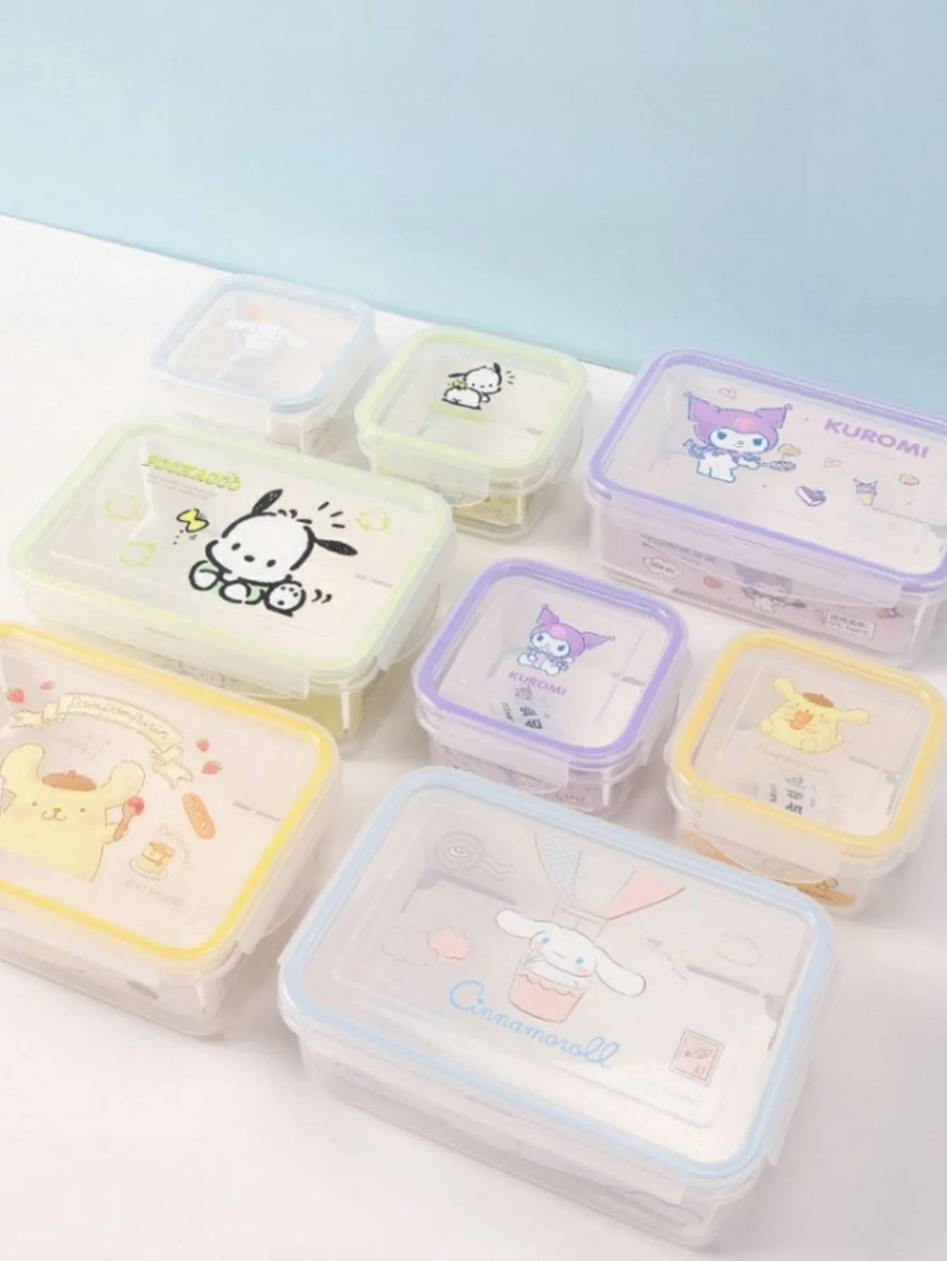 1pc 300ml 900ml Cute Kuromi CinnamorollFriends Bento Box Leakproof Microwave-Safe Plastic Lunch Container with Secure Clasp Seal - view 5