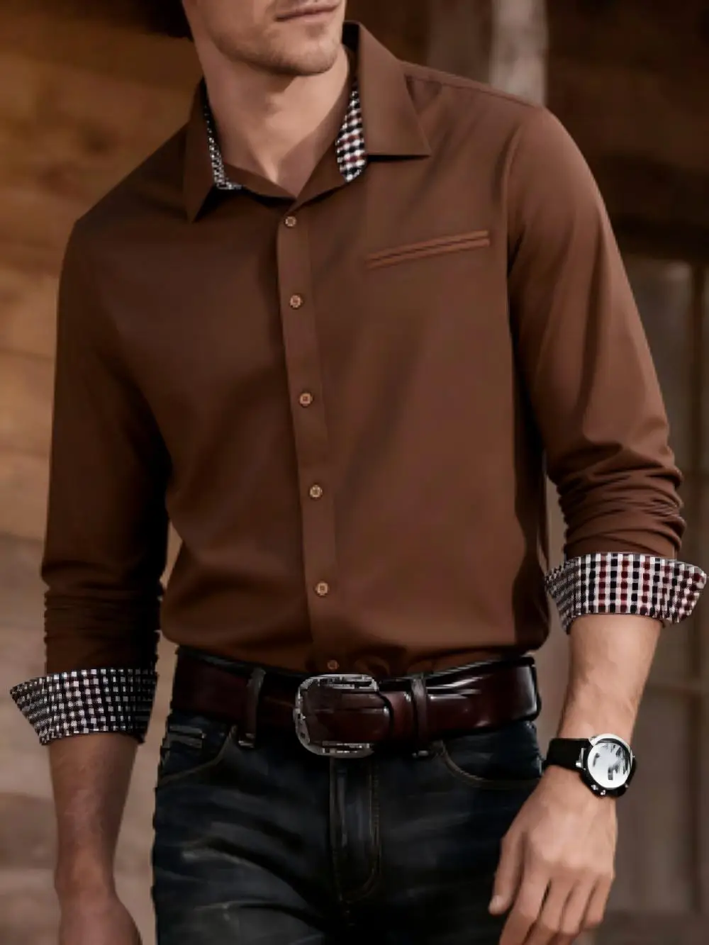 2025 Men's Long Sleeve Anti Wrinkle Dress Shirt Comfortable and Fashionable Vacation Outdoor Office High Quality Top with 14 Col