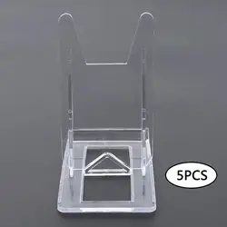 Ajustável Clear Acrylic DVD Display Stand, suporte do livro, suporte do cartão de cavalete para casa, sala de estar Decors, mesa de mesa, livro, 5pcs