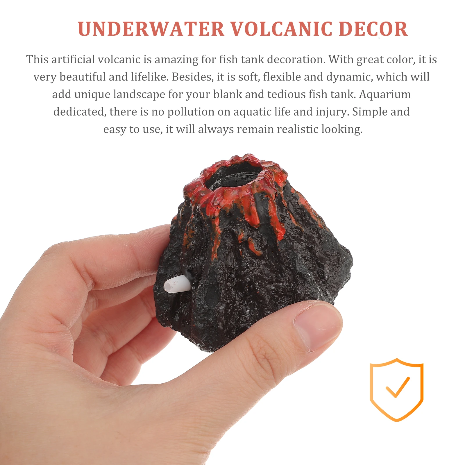 

Volcanic Aquarium Resin Fish Plants Decorations Tank Ornament Underwater Plants Decor Salt Fresh Water Safe Easy Wash