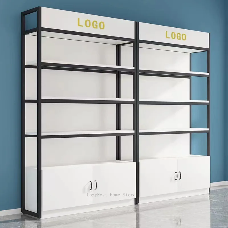 Multi-Tier Display Shelf for Beauty Salon, Nail & Skincare Product Showcase, Cosmetic Storage Cabinet