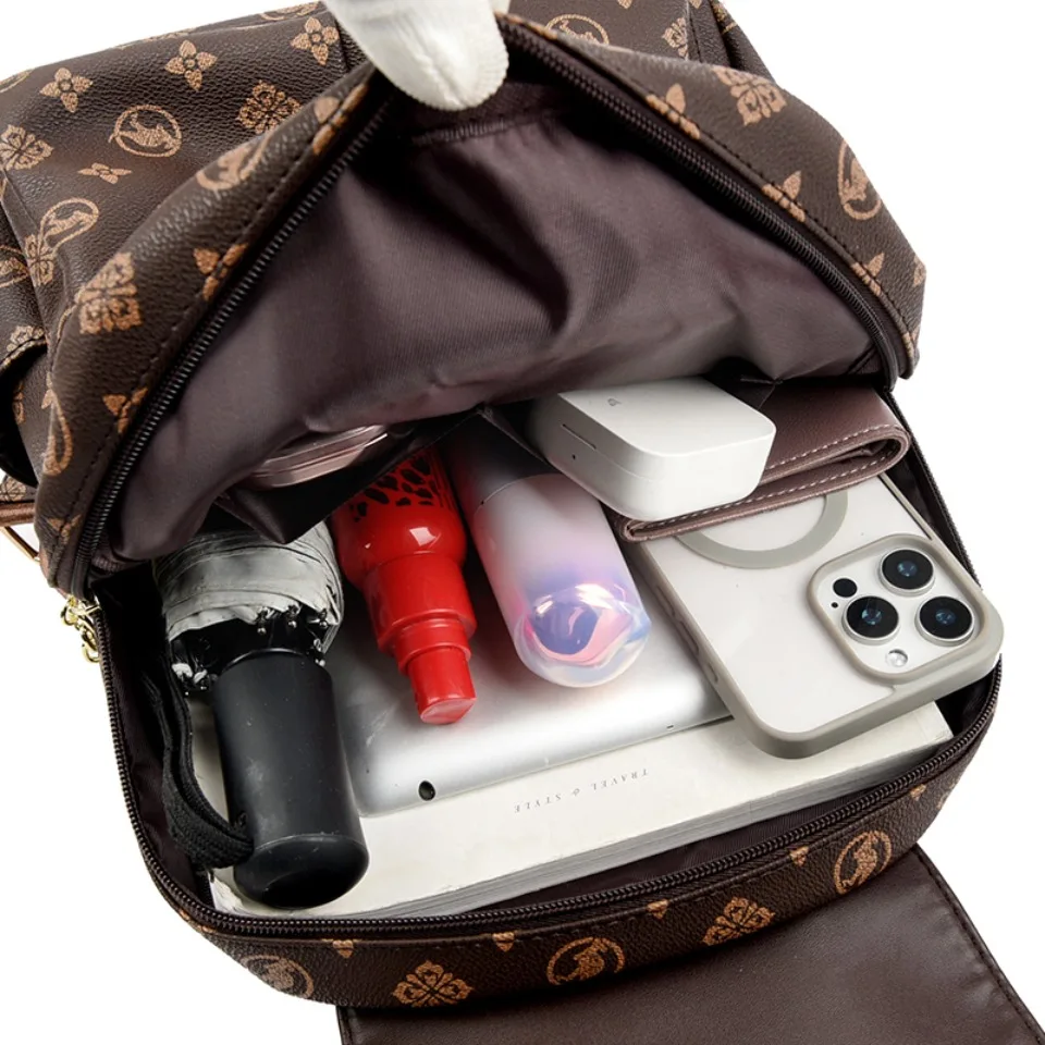 Classic Kangaroo Printed Backpacks Pu Leather Backpack for Women Mother Shoulder School Bag Back Packs Commuting Sac A Dos view 6