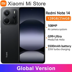 【World Premiere】Global Version Xiaomi Redmi Note 14 MediaTek Helio G99-Ultra 108MP AI 5500mAh 6.67