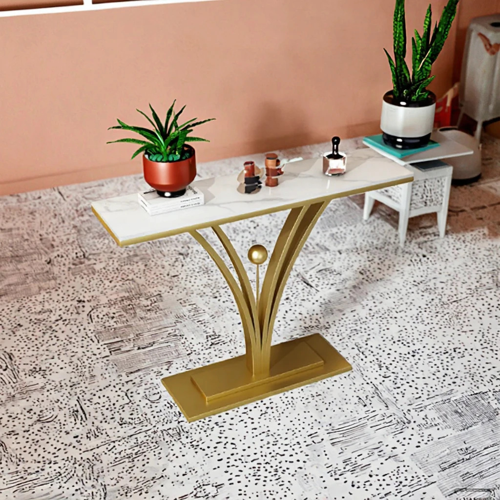 Light  Wall-mounted Wood Metal Cabinet for Living Room Modern Master Design Italian Style Entryway Console Table