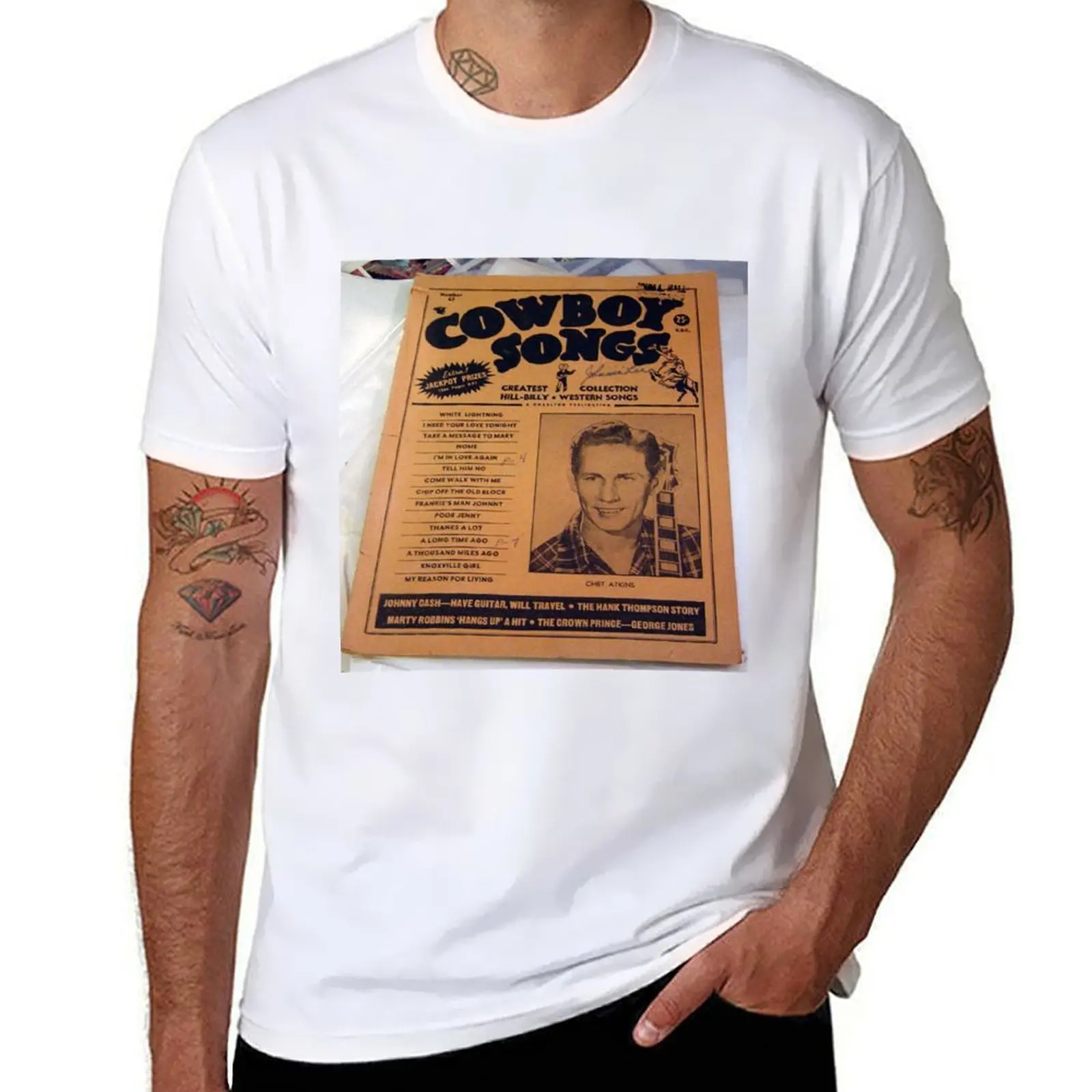 

Chet Atkins & Guitar, 1950's Magazine Cover! T-Shirt anime t shirts for man t shirts for man slim fit T-Shirt