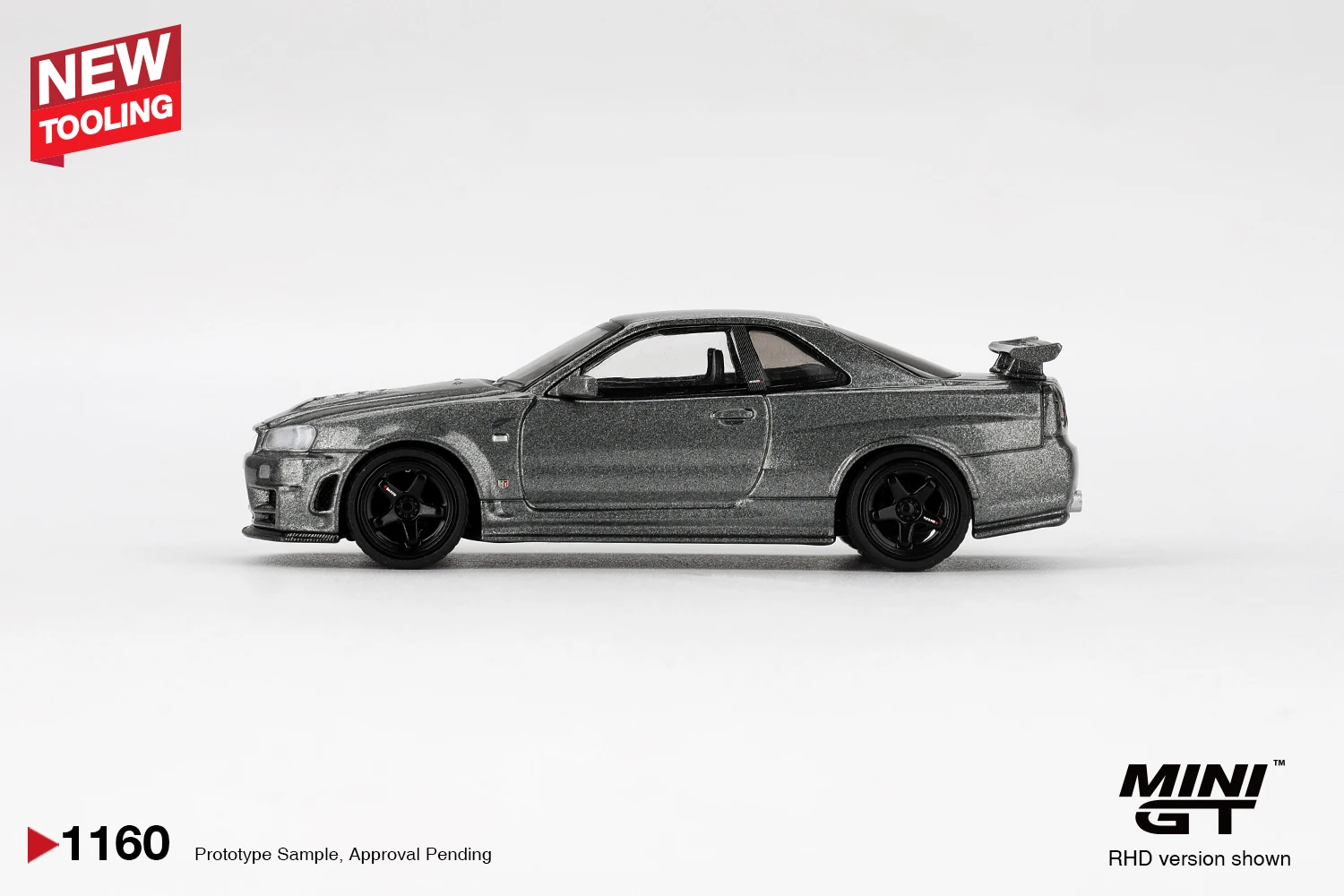 MINIGT 1/64 Nissan Skyline GT-R Dark Metal Gray (NISMO BNR34 CRS) MGT01160-CH Cars Alloy Diecast Metal Model Kids Toys Boys image 3