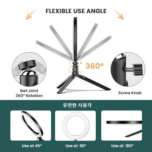 Dimmable Led Ring Light with Tripod Support, Table Filling Light, Adjustable Angle, USB Interface, Live Stream Video, Makeup, 16cm 10 Main Ring Light Sales with Tripod - №8