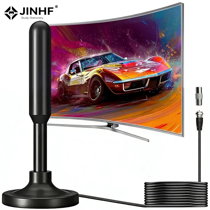 

1Pcs Long Range Signal Receiver Amplifier Antenna For Digital TV Indoor Signal Amplifier 720P 1080P Antenna With Adapter