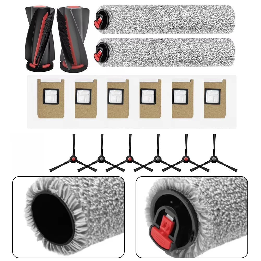 16PCS Replacement Parts Kit for Eufy Omni E28 E25 Robot Vacuum, Roller Brushes, Mop Pads, Dust Bags, Side Brushes
