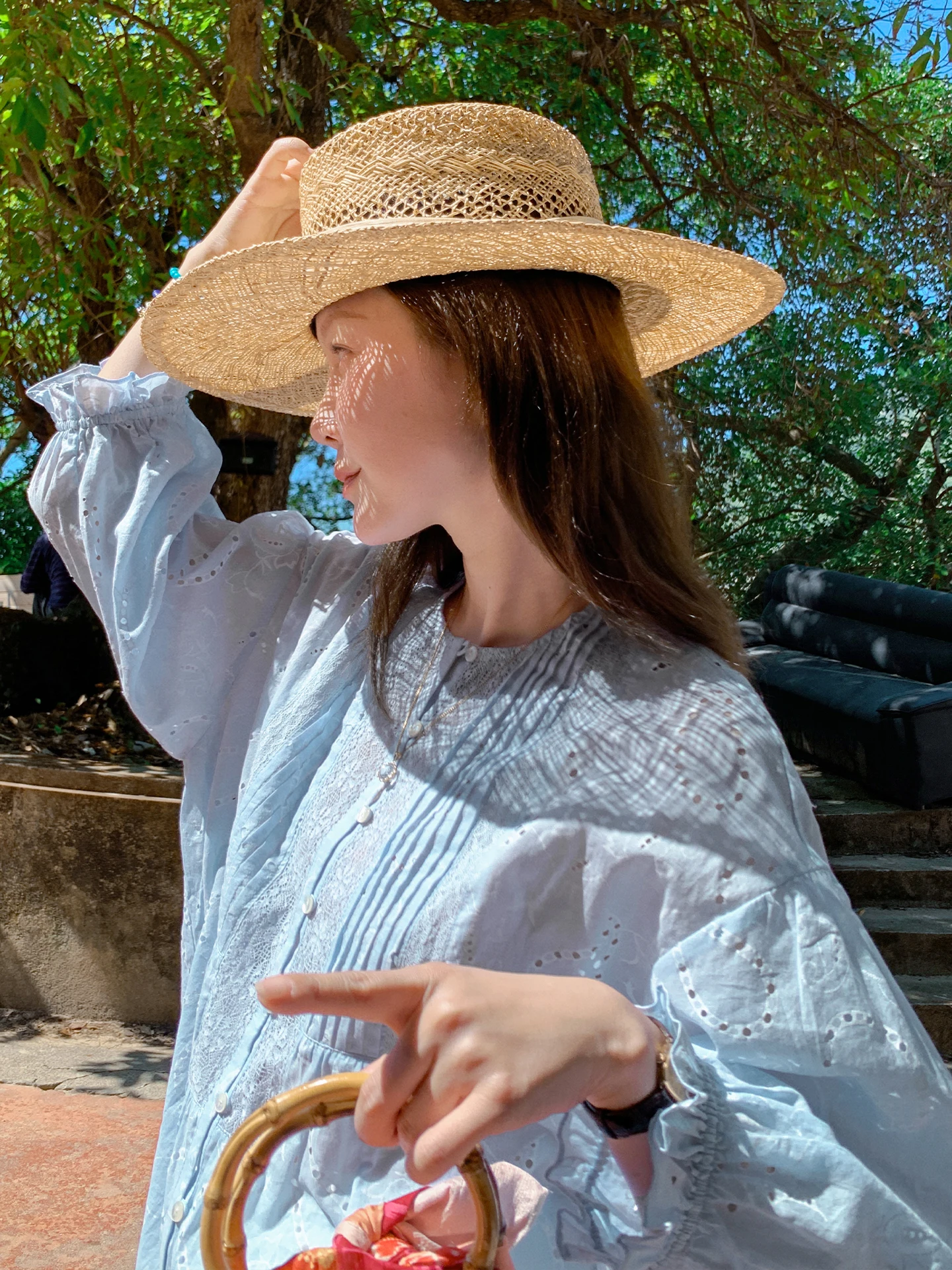 

Liberlin Summer New Romantic Lace Hollow out Cotton Linen Women's Top Long Sleeve round Neck Gauze Breathable Fairy Thin...