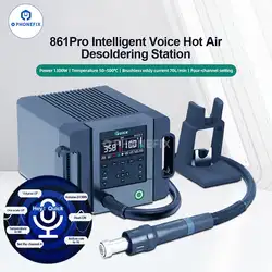 QUICK 861 Pro Hot Air Desoldering Station Smart Voice Control Heat Gun Rework Station Cooling Hibernation for PCB Chip Repair