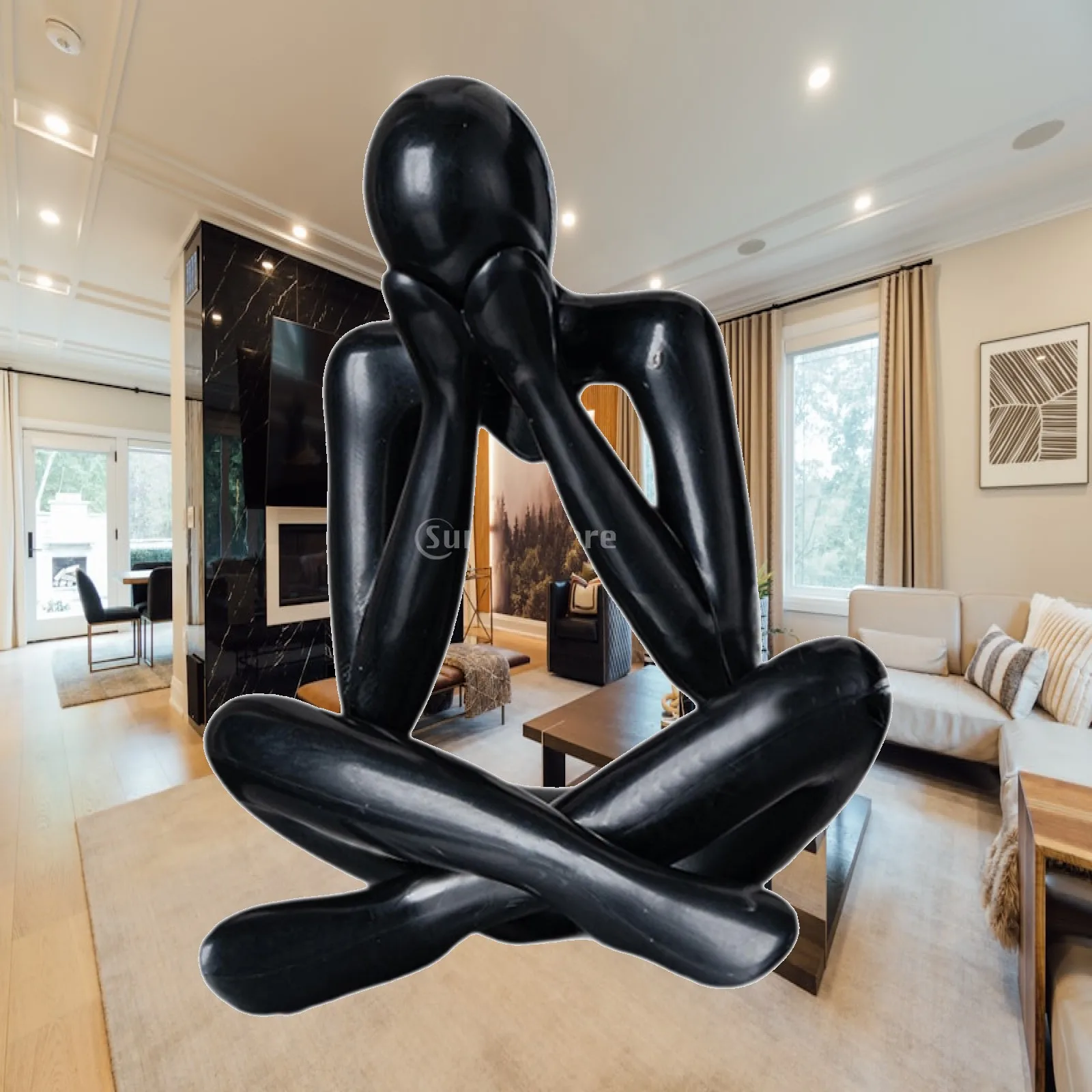 Abstract Figure Sculpture Collection Simple Creative Thinker Statue for Cabinet Fireplace Entrance Bookshelf Housewarming Gift