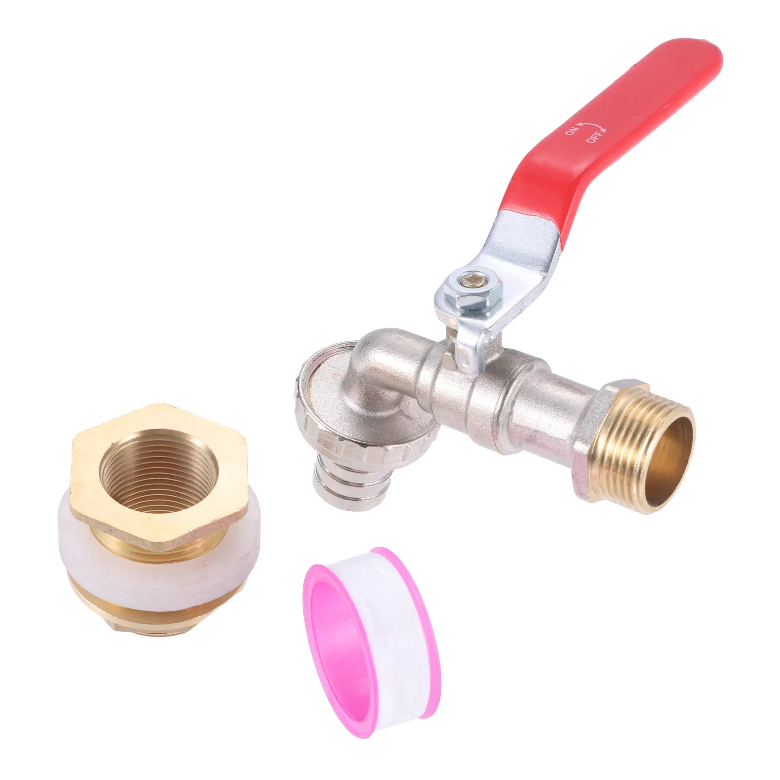 

Brass Rain Barrel Spigot Outdoor Water Faucet 3/4" NPT Thread Quarter Turn Ball Valve 1" Garden Hose Bulkhead Fitting Water Tank