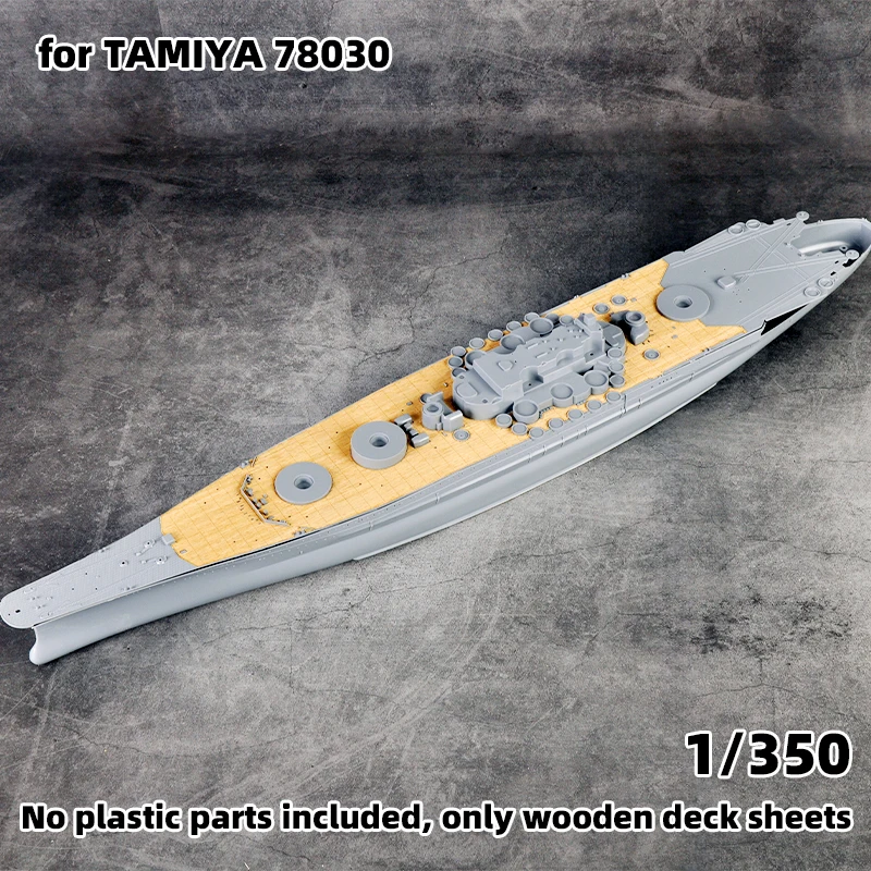 Modell-Upgrade-Teile, lasergeschnittene Holzdeckplatte mit selbstklebender Ankerkette für Tamiya 78030 31113 78025 Yamato 1/350 1/700 – Detail 1