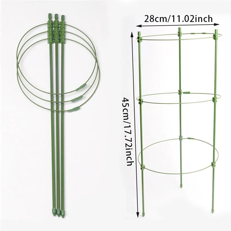1/3/9 Pcs/set 3 Layers Plant Support Grow Stakes Round Plant Support Ring Plastic Plant Cage Holder Flower Pot Climbing Trellis - view 3