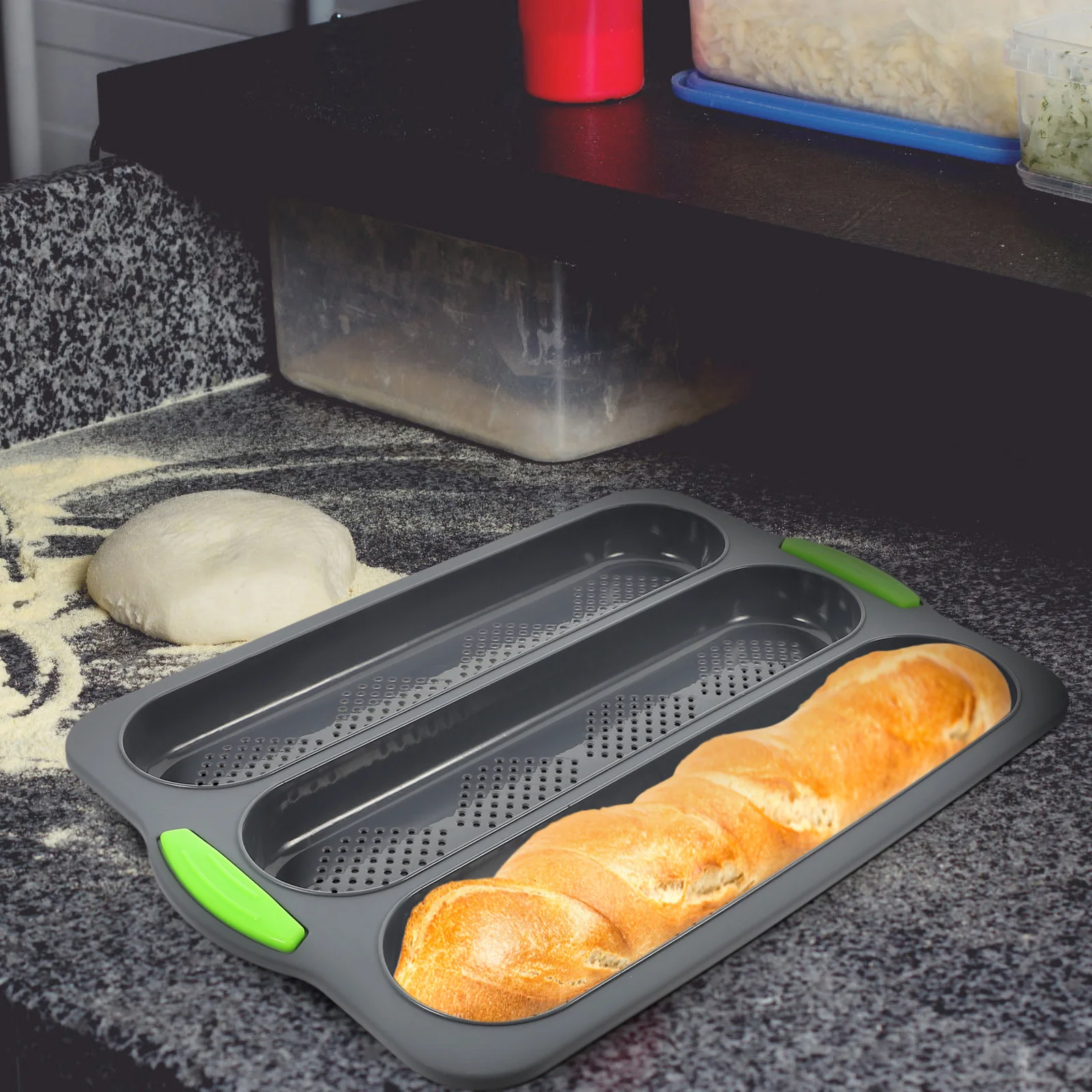 

Baking Tools Silicone Cake Mold Loaf Pans Molds French Bread Jelly Rectangle for Mould Black