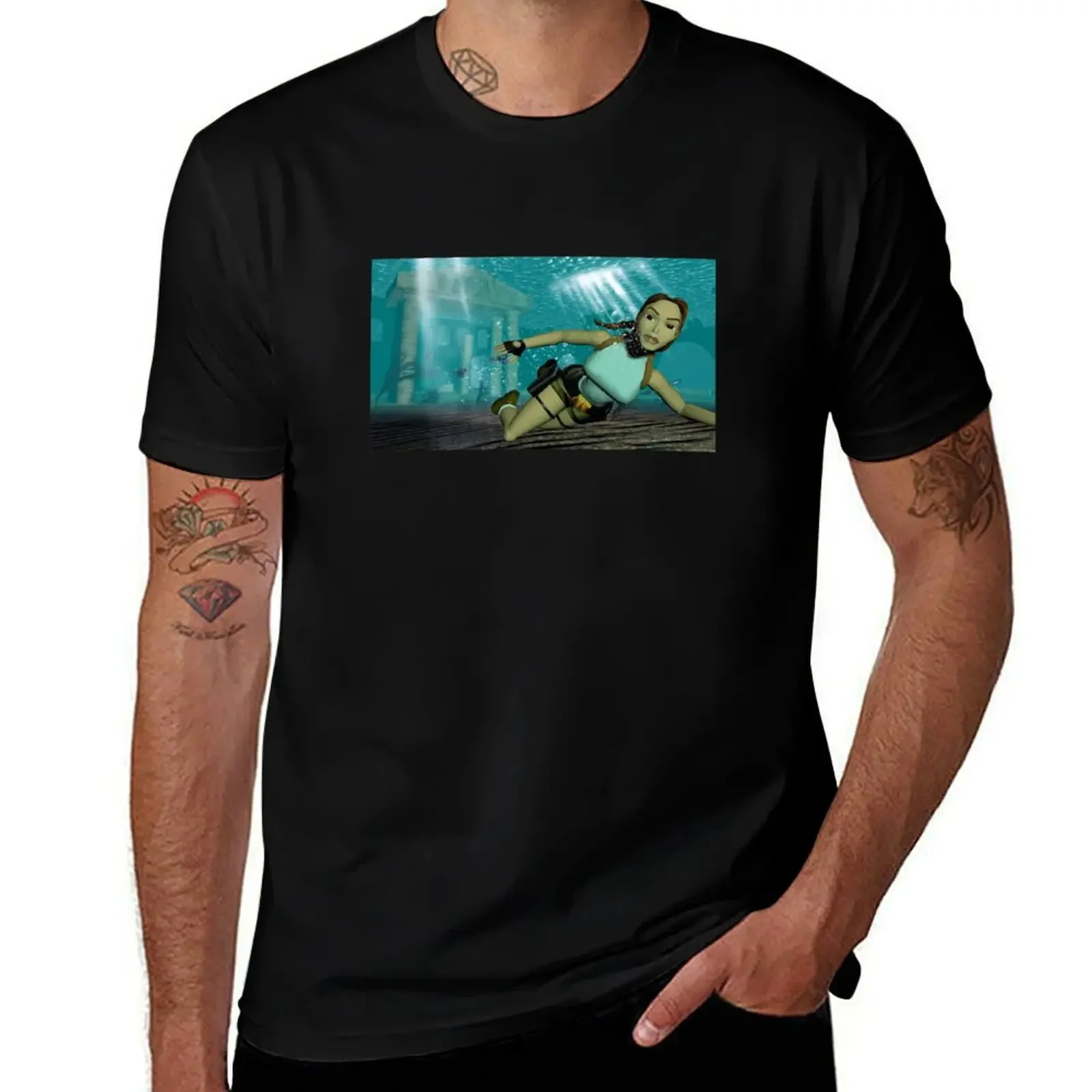 Classic Tomb Raider Lara Croft Underwater T-Shirt for a boy sweat mens designer t shirt