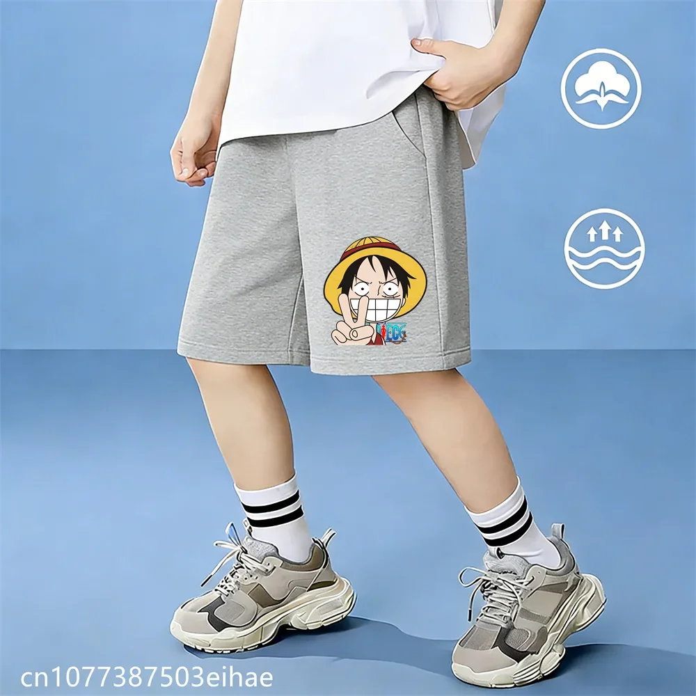 One Piece Children's Summer Cotton Comfortable Sweat-Resistant Fashionable Trendy Loose-Fitting Sports Shorts for Boys and Girls