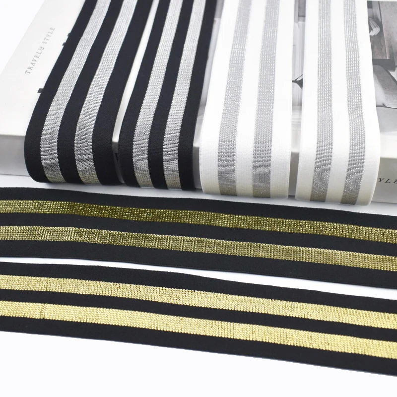 

40/50mm 2/5/10M Striped Elastic Band Pant Waistband Elasticity Bands Sewing Belt Sports Stretch Strap DIY Clothing Accessories