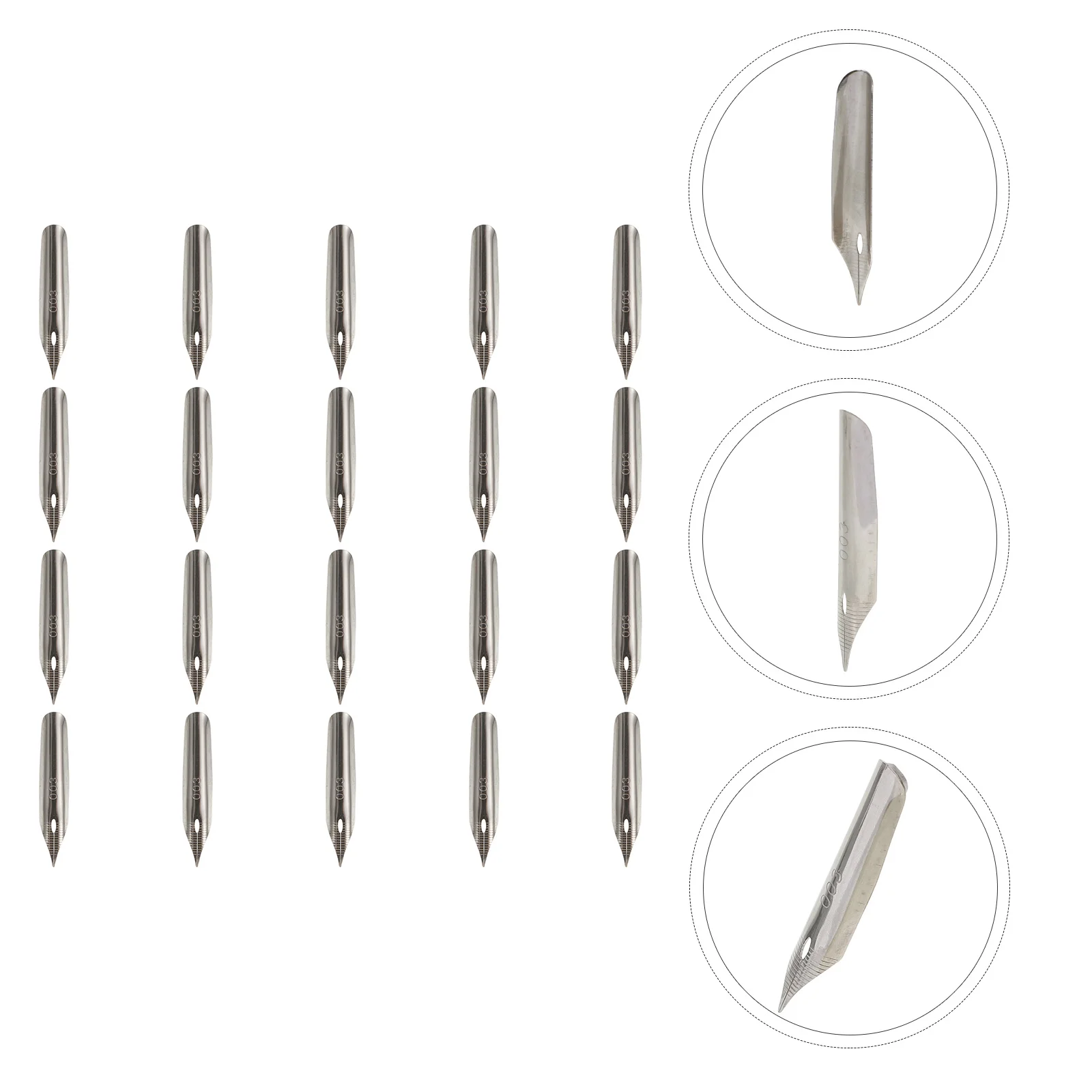 Pemegang kaligrafi Dip, Aksesori pena tinta Stainless Steel 20 buah