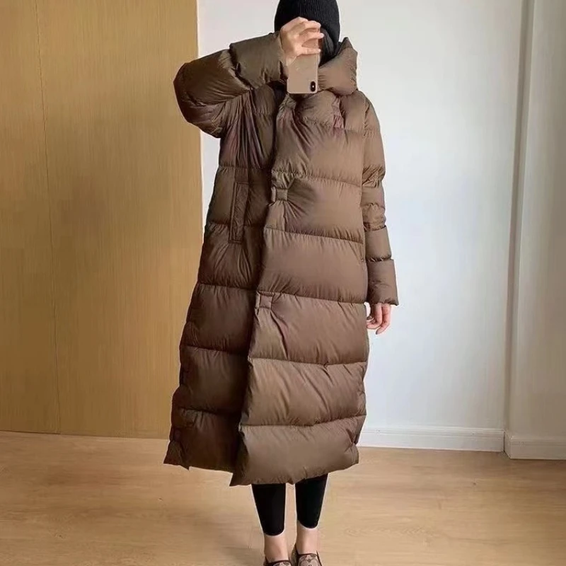 

Women's Puffer Coats Winter New Outerwears Simple Casual Solid High-end Parker Windproof Thick Hooded Snow Women's Down Jacket