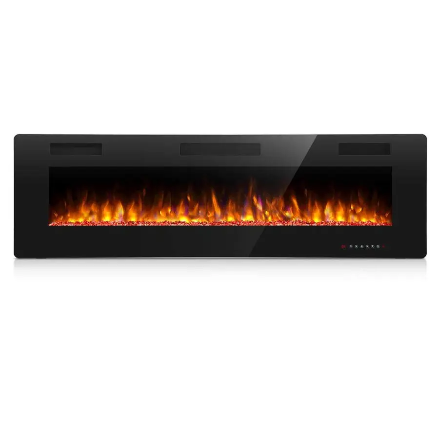 

42 Inch Electric Fireplace inWall Recessed and Wall Mounted, Fireplace Heater and Linear Fireplace with Multicolor Flame, Timer,