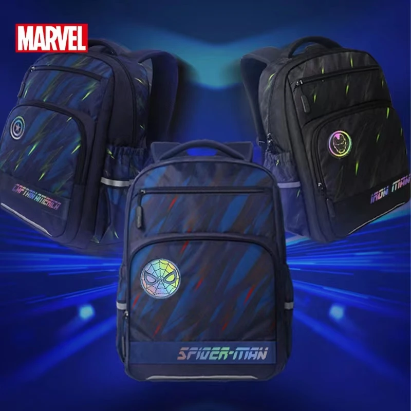 Disney Genuine New School Bags For Boys Primary Student Shoulder Orthopedic Backpack Iron Spider Man Captain America Mochila