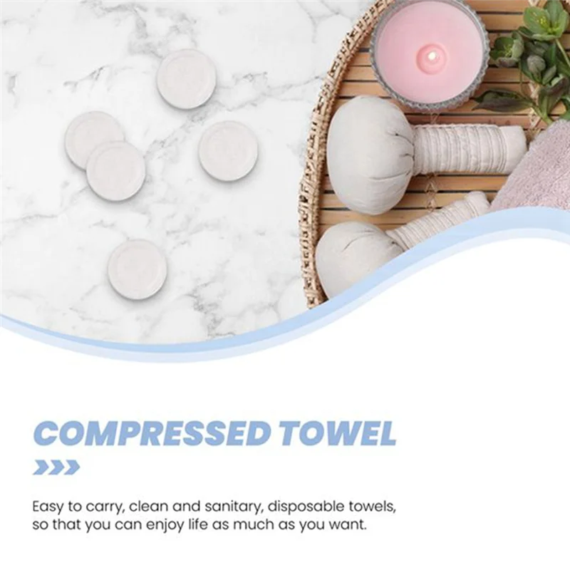 BOFO 100Pcs Magic Soft Cotton Disposable Compressed Towel Wipes Tablet Travel Tissue