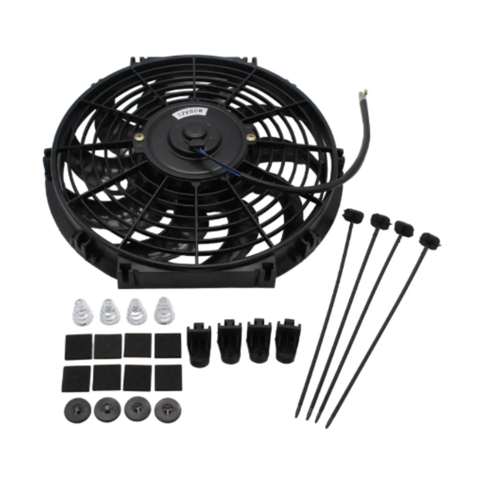 Generic 12 inch Slim Fan Push Pull Electric Radiator Cooling Mount Kit with Hardware Universal Auto Accessories Easy to Install