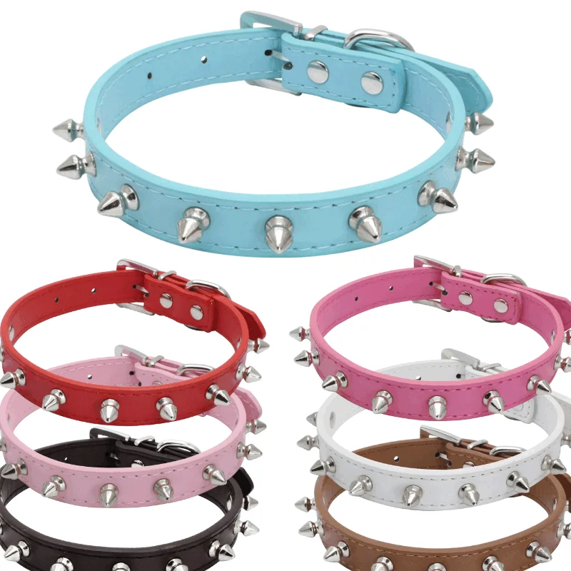 Leather Spiked Studded Collars for Pets, Cool Collar, Small and Medium, Necklace for Dogs and Cats, Neck Strap, Pet Products