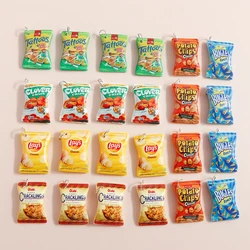 10pcs Plastic Potato Chips Charms Resin Food Charms Pendants for Earrings Bracelets DIY Jewelry Making Accessories
