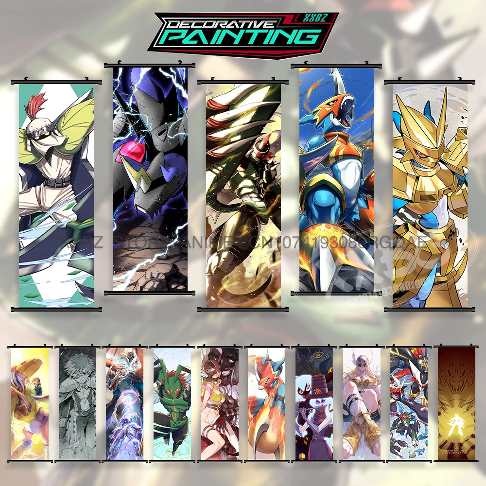 

Classic Anime Canvas Wall Art Modern Prints Hanging Painting Digimon Cartoon Posters Living Room Home Decor Scrolls Pictures