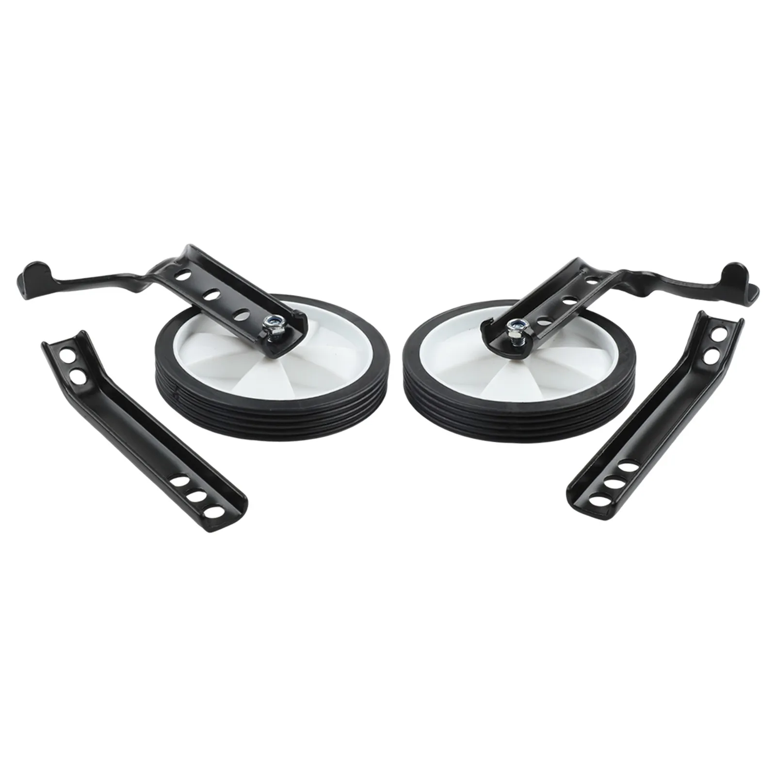

Black Bike Stabilisers Adjustable Bike Training Wheels Set Adjustable Brackets Fits 16-24 Inches Bikes Multi-speed Support