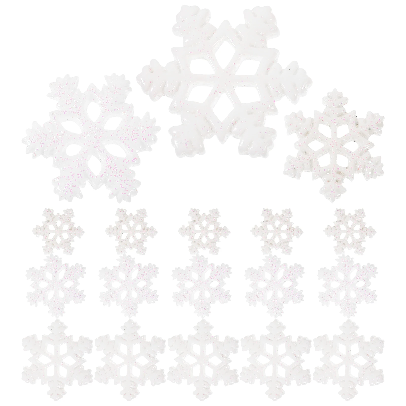 60 uds decoraciones en forma de copo de nieve Mini dijes brillantes para proyectos de bricolaje carcasa de teléfono accesorios para el cabello regalos de vacaciones artesanía