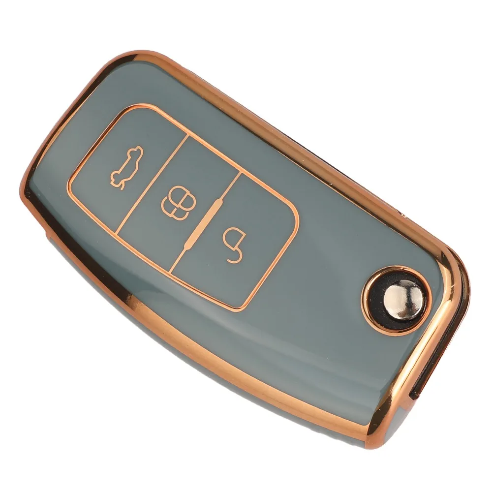 Jingyuqin 3BTN Weiche TPU Fernbedienung Auto Schlüssel Schutz Fall Für Ford Fiesta Focus 2 Ecosport Kugua Falcon Escape C-Max Zubehör