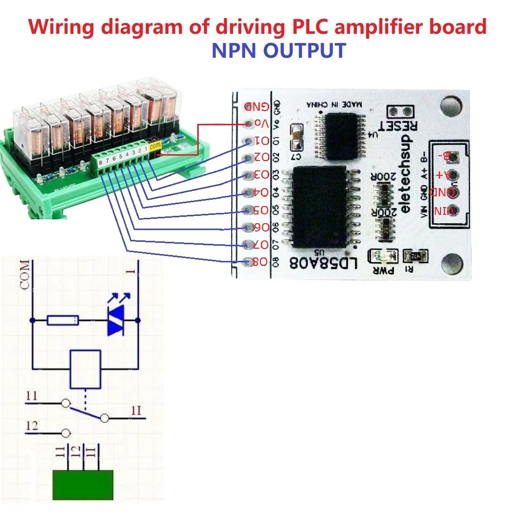 8ch RS485 Modbus RTU DO/PWM Output Multifunction MOS Driver Board For LED Relay Solenoid Valves Motor Multilayer Signal Lights