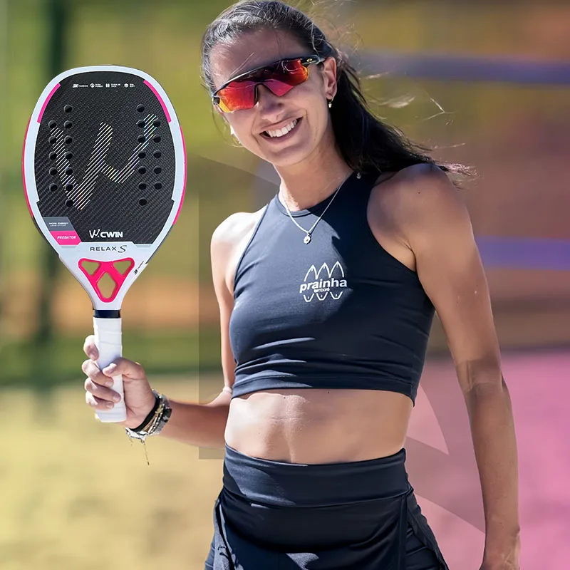 Cwin 2025 Beach Tennis 3K Full Carbon Fiber Rude Face Feminino Raquete Beach Tennis Carbon Frame Professional Masculina