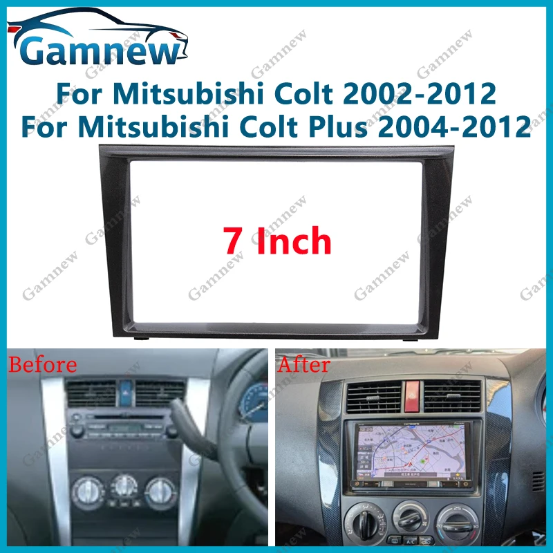 7 inch 2DIN Car Fascia Radio Panel For Mitsubishi Colt 2002-2012 Colt Plus 2004-2012 Frame Kit Install Facia Face Plate