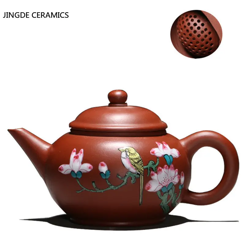 

Authentic Yixing Purple Clay Teapot Raw Ore Handmade Dahongpao Teapot Ball Hole Filter Horizontal Pot Chinese Tea Set Supplies