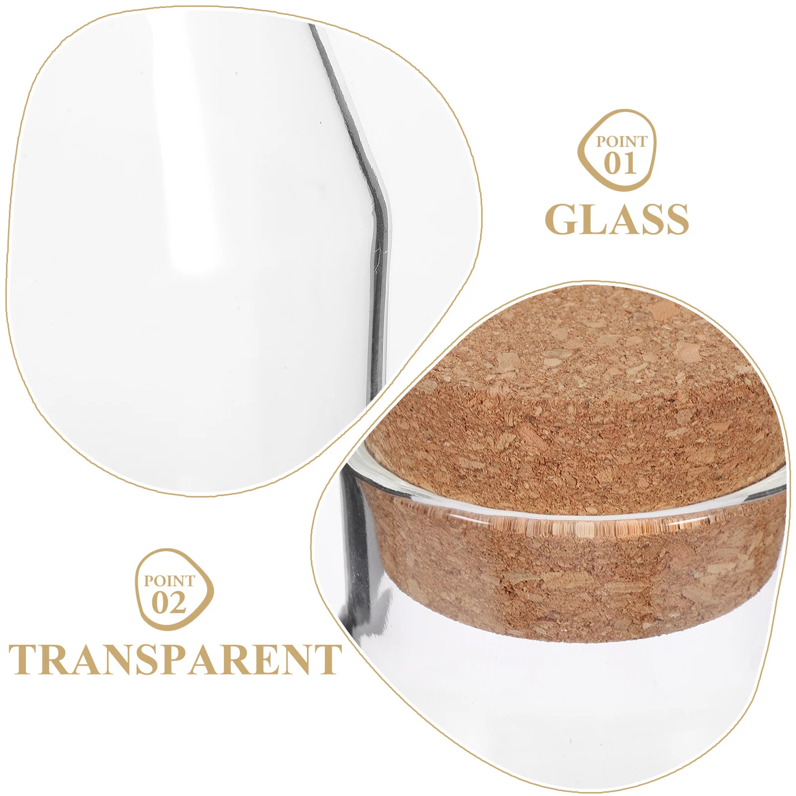 

Sealed Glass Storage Jar Large Capacity Transparent Canister with Cork Stopper for Tea Candy Food Storage Container